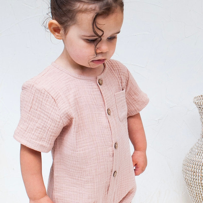 Cameron Romper - Washed Salmon